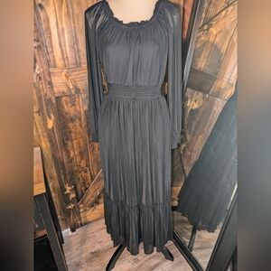 NWT Size Small Knox Rose Black Mesh Maxi Dress. Fully lined with sheer sleeves.